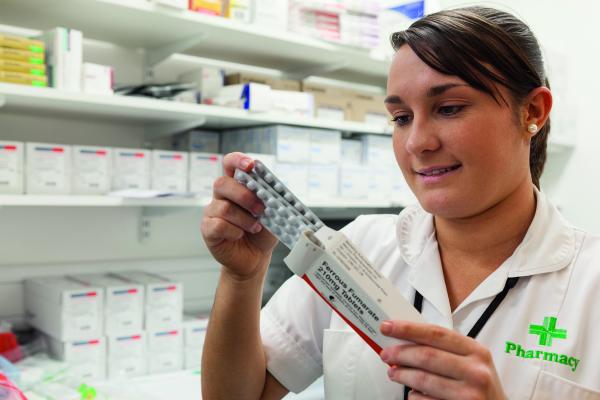 Nurse handling medication